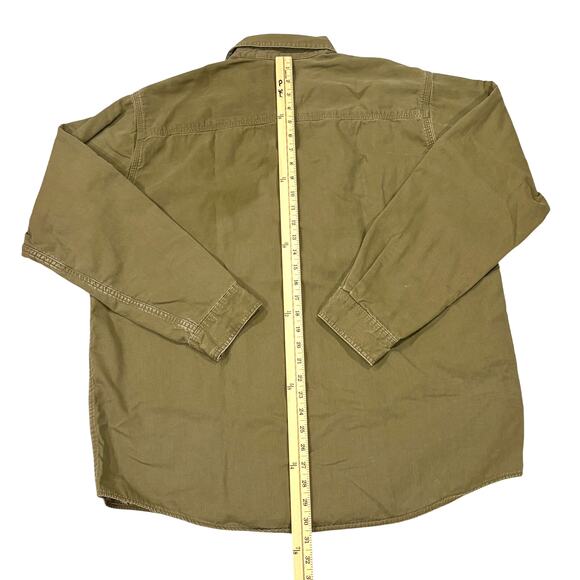 LL Bean Hurricane Shirt Mens Sz Large Green Shacket Fleece Lined Made in Canada - Picture 8 of 9